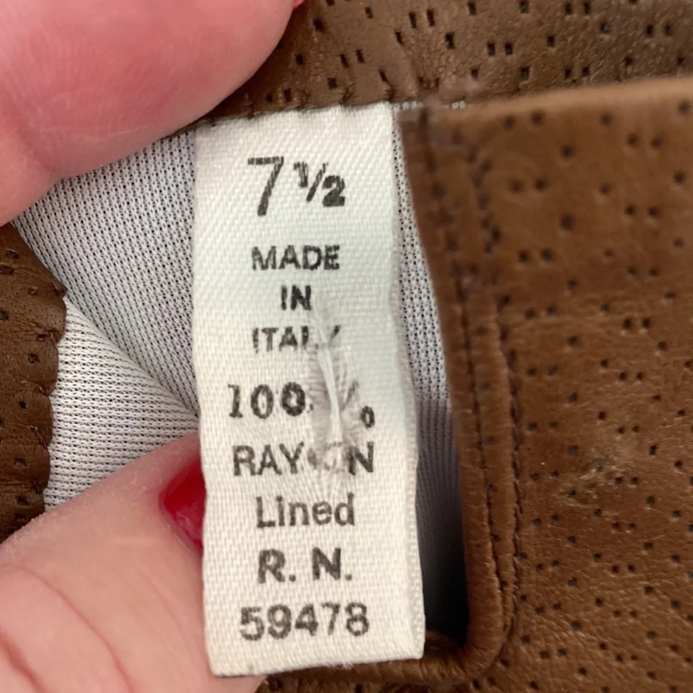 Vintage made in Italy 7 1/2 leather gloves - Picture 4 of 4